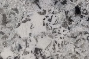 A white granite with black and gray crystalline patterning.
