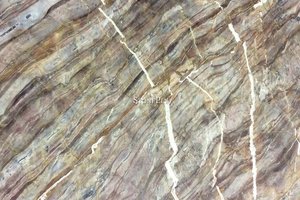 A grey marble with veins.