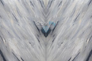 A blue and gray marble.