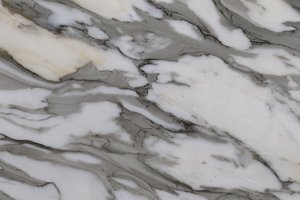 A white marble with bold gray veining.