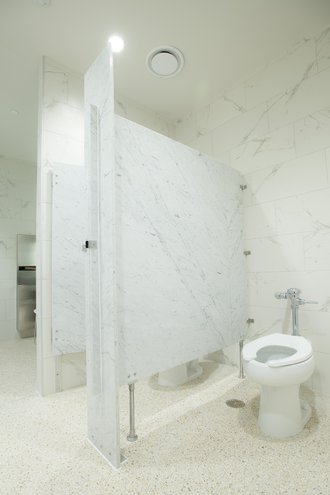 StonePly Panels used as bathroom partitions