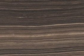 A brown marble with horizontal taupe and charcoal banding.
