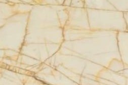 A white marble with fine gold veining in a spiderweb pattern.