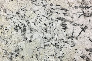 A white granite with sharp black veining