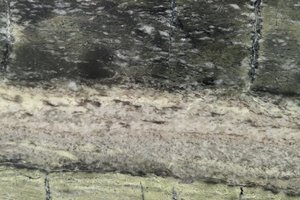 A deep green marble with layered white and charcoal veining.