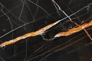 Black with orange and white accents.