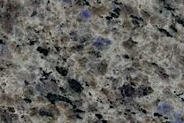 A blue granite speckled with varying dark and light grey colors.