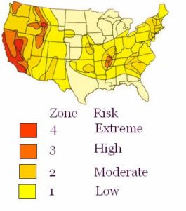 United States Map of Earthquake Risk