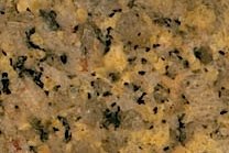 A gold and brown granite with low variation.