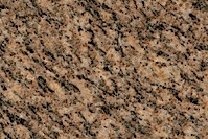 A brown and gold granite with a veined texture.