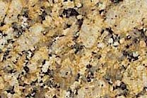A black and yellow, coarse grained granite.