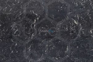 A black granite with white accents.
