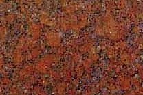 A red granite that includes blue accents.