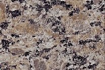 A coarse grained, brown granite with a little bit of grey and black.