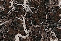 A brown and redish marble that features white veins.