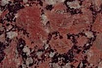 A coarse grained, red and black granite.