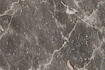 A fine grained, brown and grey marble with pink veins.