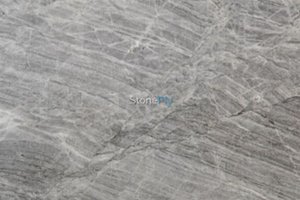 A gray marble with veins.