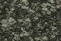 A medium grained, green and dark grey granite.